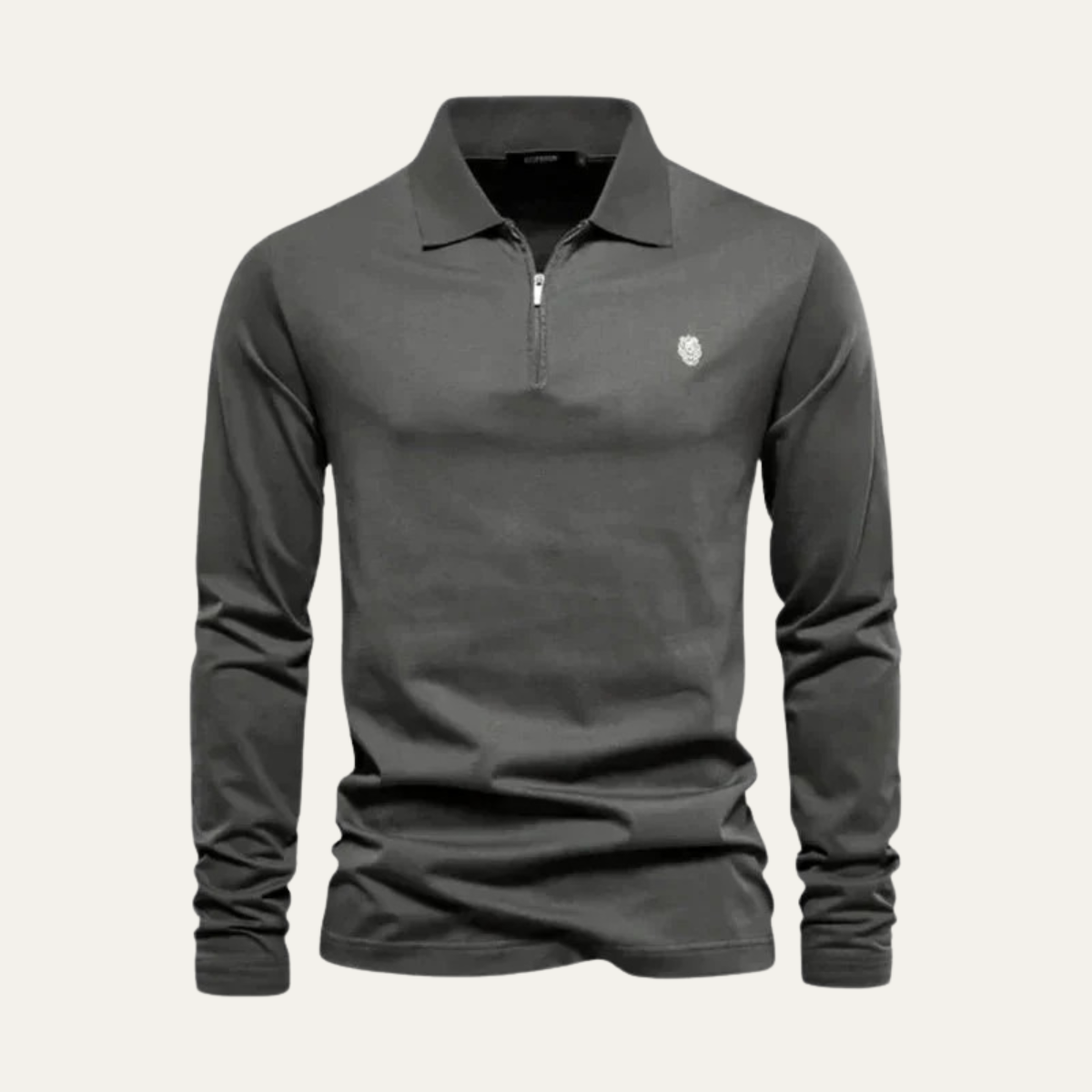Classic Mens Cotton Quarter Zip Polo Shirt - OutfitLondon