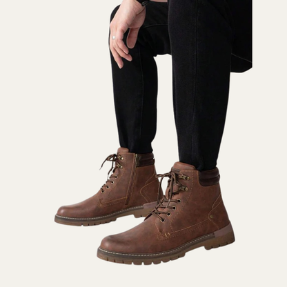 Tough Tactical Lace Up Ankle Boots with Rubber Sole