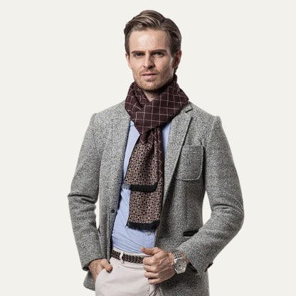 Luxury Soft Burgundy Men's Cashmere Scarf