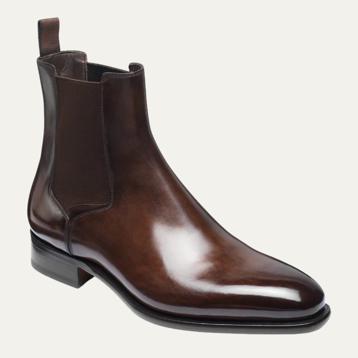 Stylish Men's Black Leather Ankle Boots