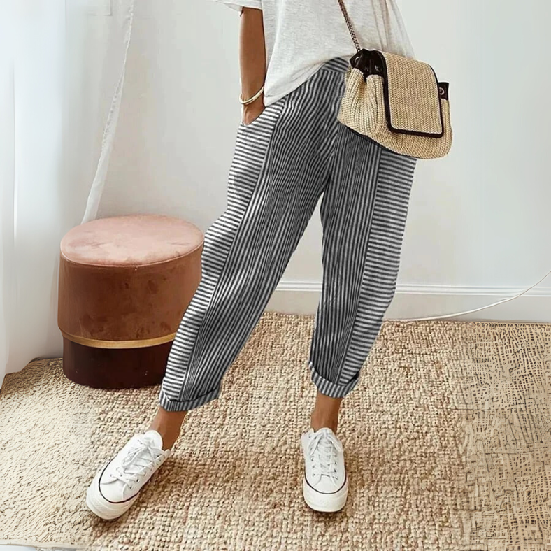 Casual Chic Striped Wide Leg Pants