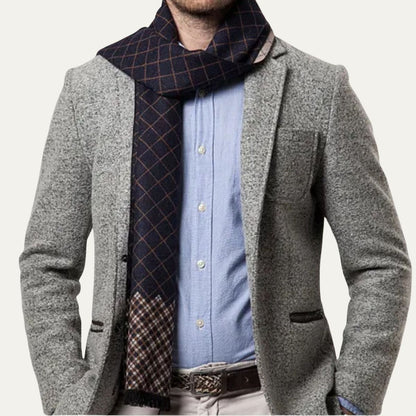 Luxury Black Men's Cashmere Wool Scarf