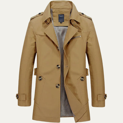 Classic Waterproof Long Trench Coat for Men