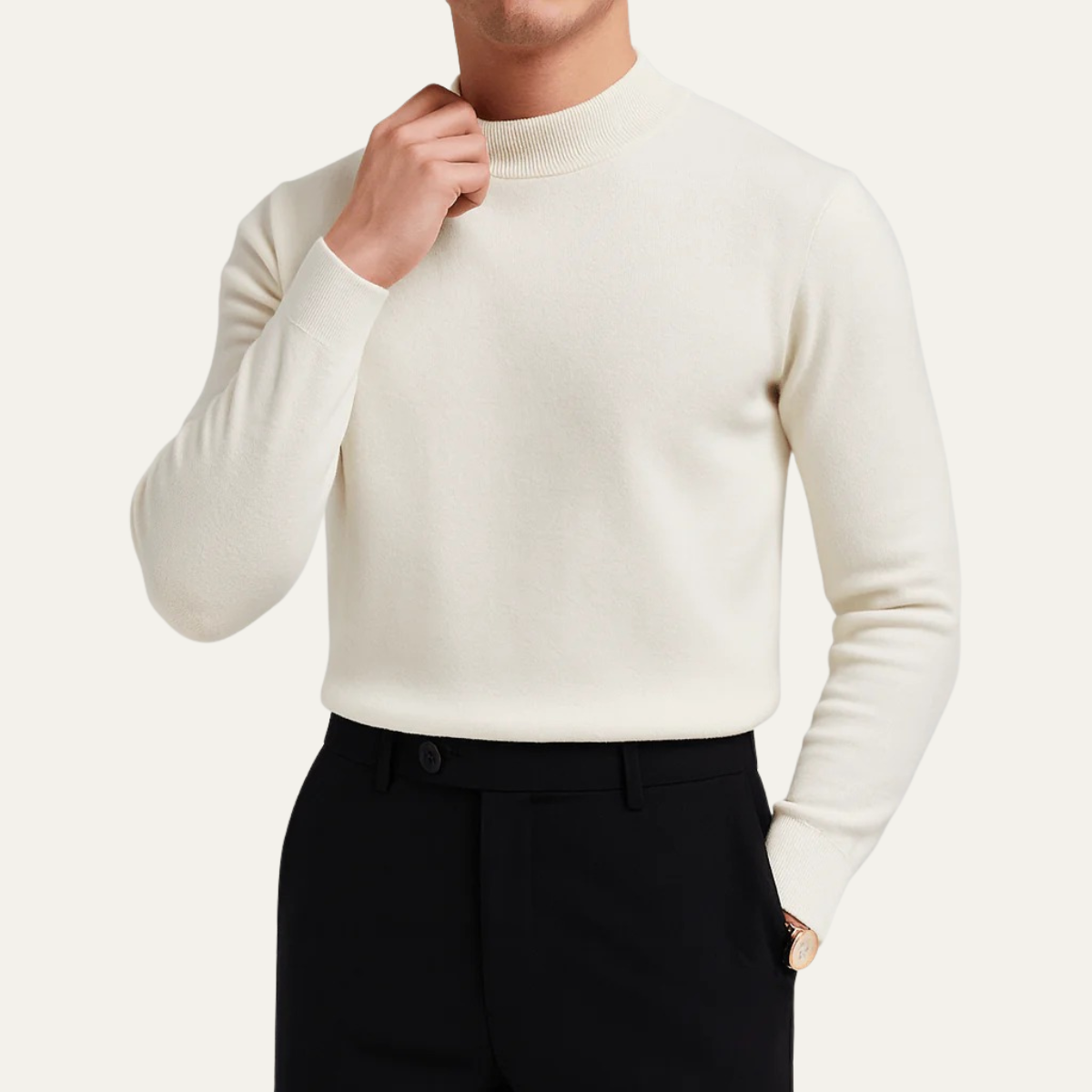 Men's Fitted Knitted Crew Neck Sweater