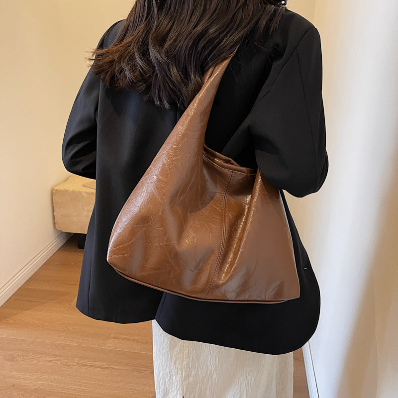 Women's Classic Leather Large Shoulder Bag
