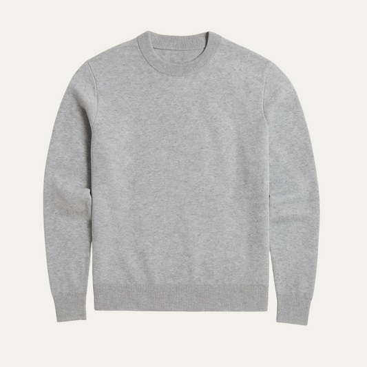 Men's Fitted Knitted Crew Neck Sweater - OutfitLondon