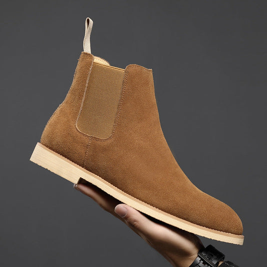 Men's Classic Leather Pointed Toe Chelsea Boots