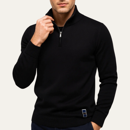 Men's Classic Half Zip Crew Neck Sweater