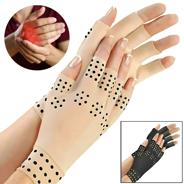Fingerless Arthritis Gloves | Magnetic Compression Gloves for Arthritis Pain Relief - Improved Circulation - Reduced Swelling