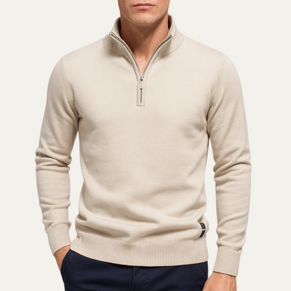 Men's Classic Half Zip Crew Neck Sweater