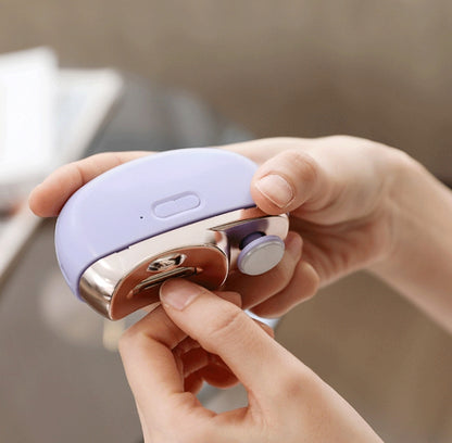 Automatic Nail Clipper & Electric Nail Trimmer -2-in-1 Portable Fingernail Cutter with Light & 2 Speeds