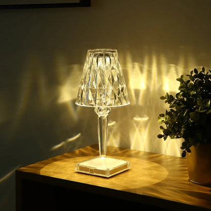 Crystal Cordless Diamond Table Lamp