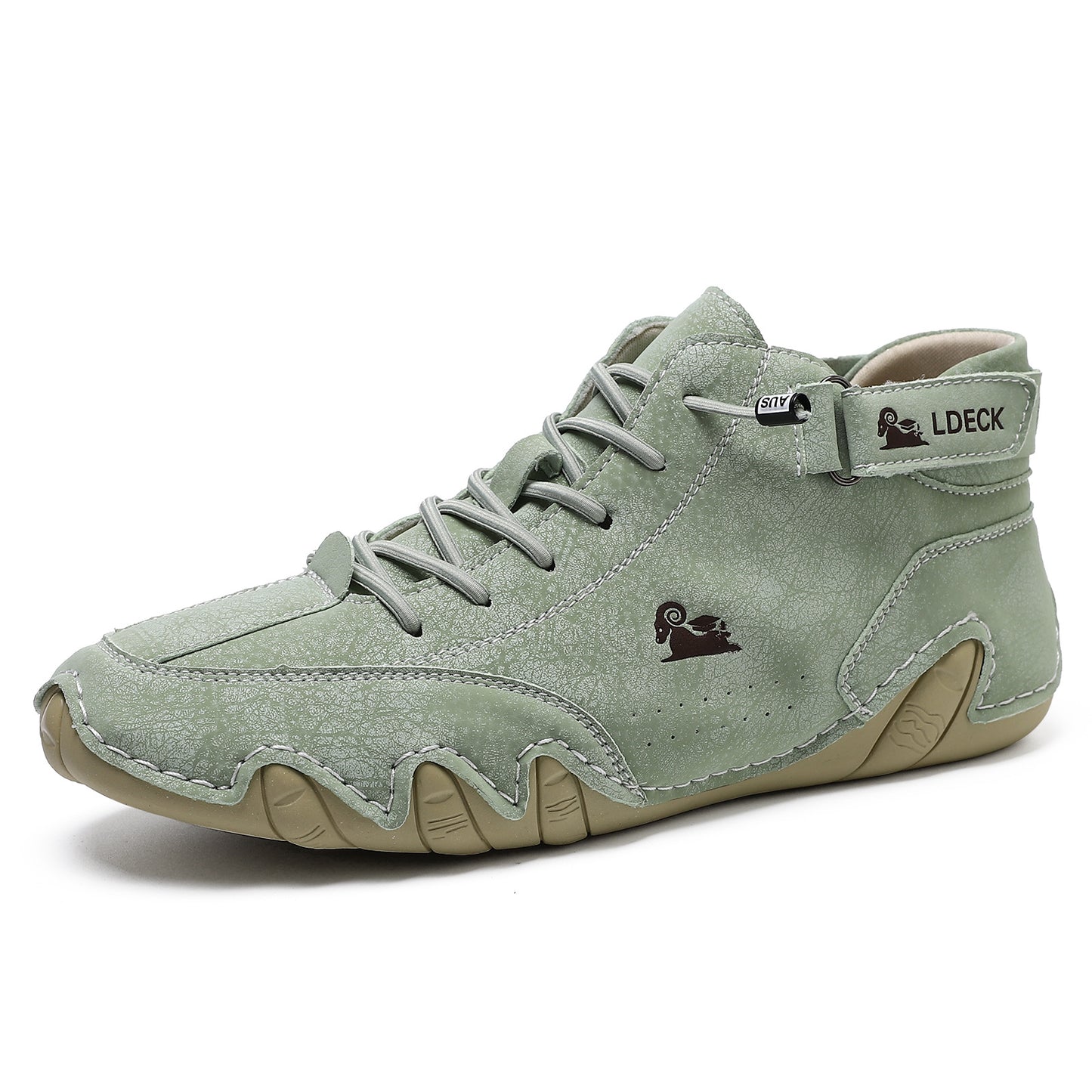 Barefoot Beck Ram Shoes Italian Handmade Suede Velcro High Boots