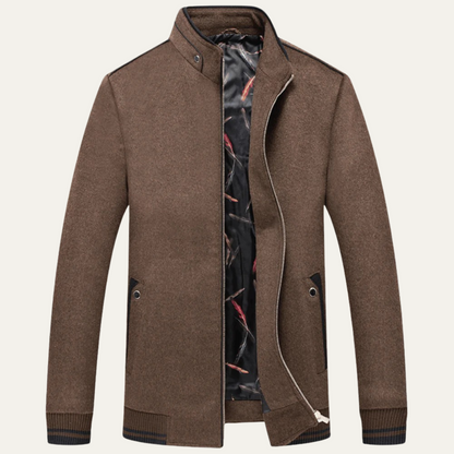 Classic Mens Wool Zip Up Coat