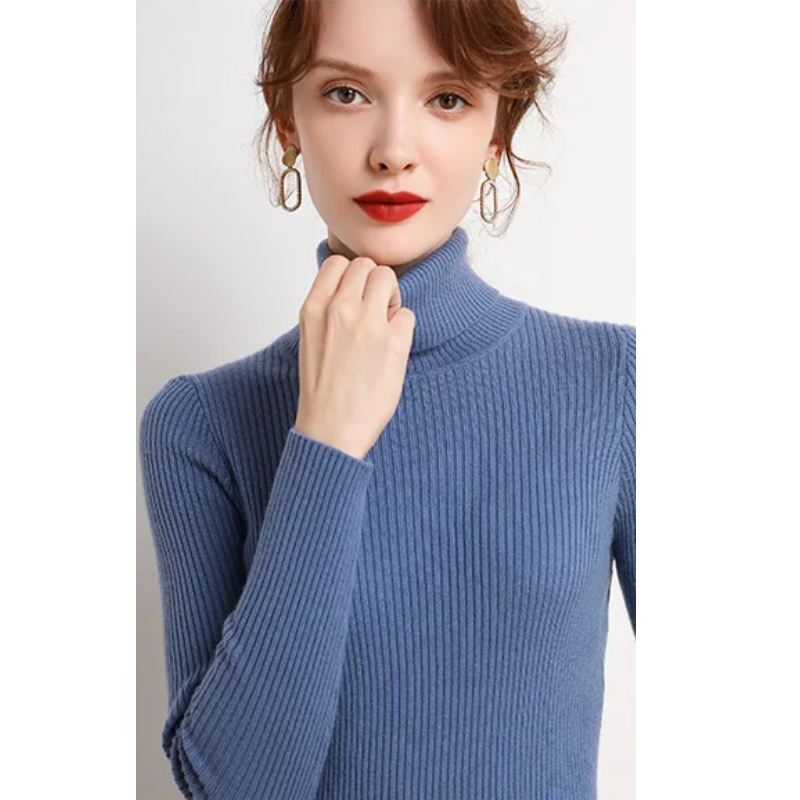 Slim Fit Women's Crew Neck Wool Sweater