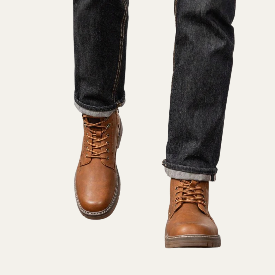 Tough Tactical Lace Up Ankle Boots with Rubber Sole