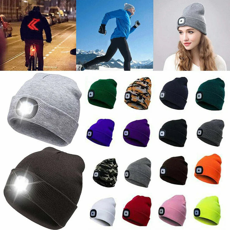 Rechargeable Winter LED Beanie Light