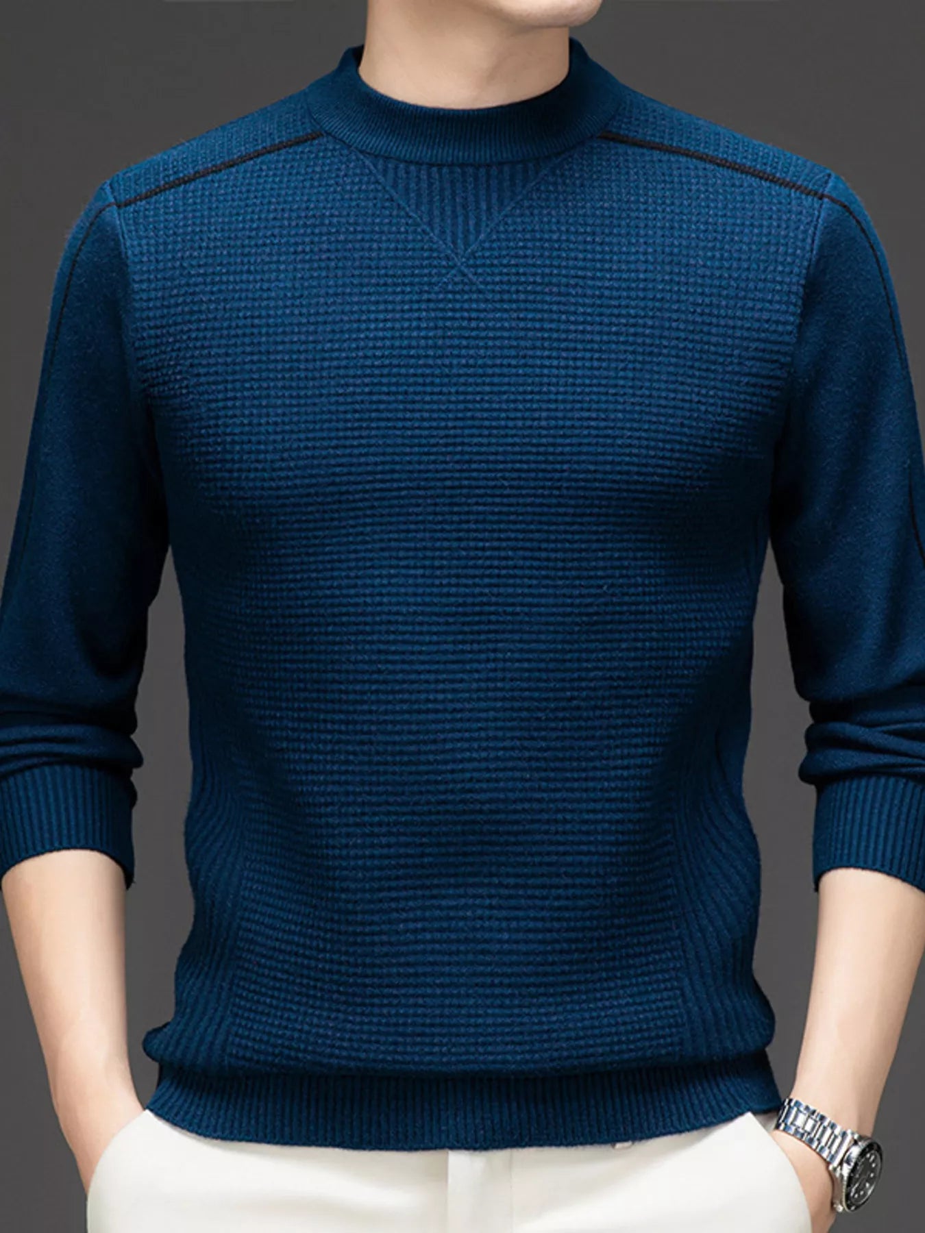 Large Size Crew Neck Pullover Sweater - OutfitLondon