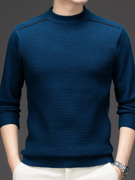 Large Size Crew Neck Pullover Sweater - OutfitLondon