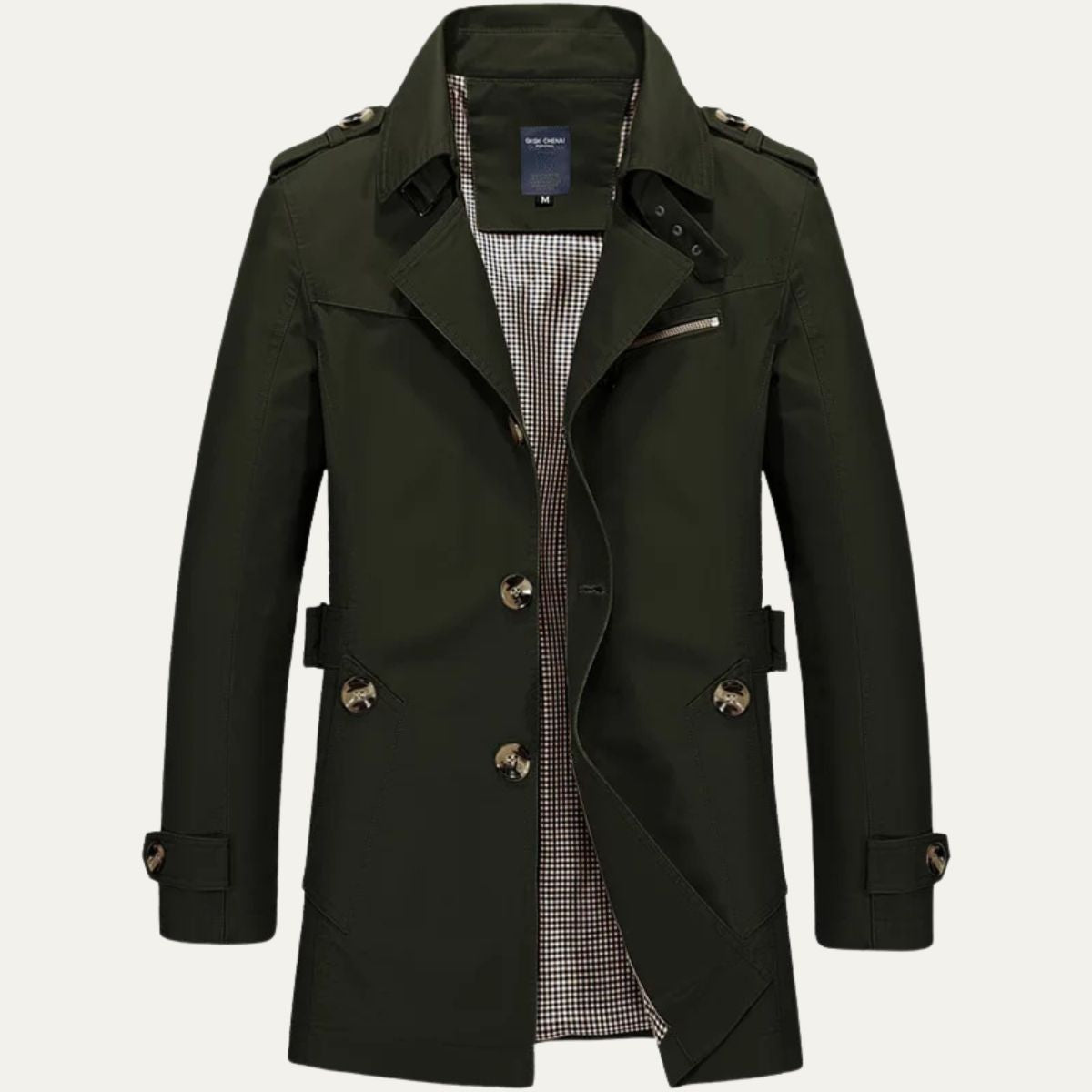 Classic Waterproof Long Trench Coat for Men - OutfitLondon