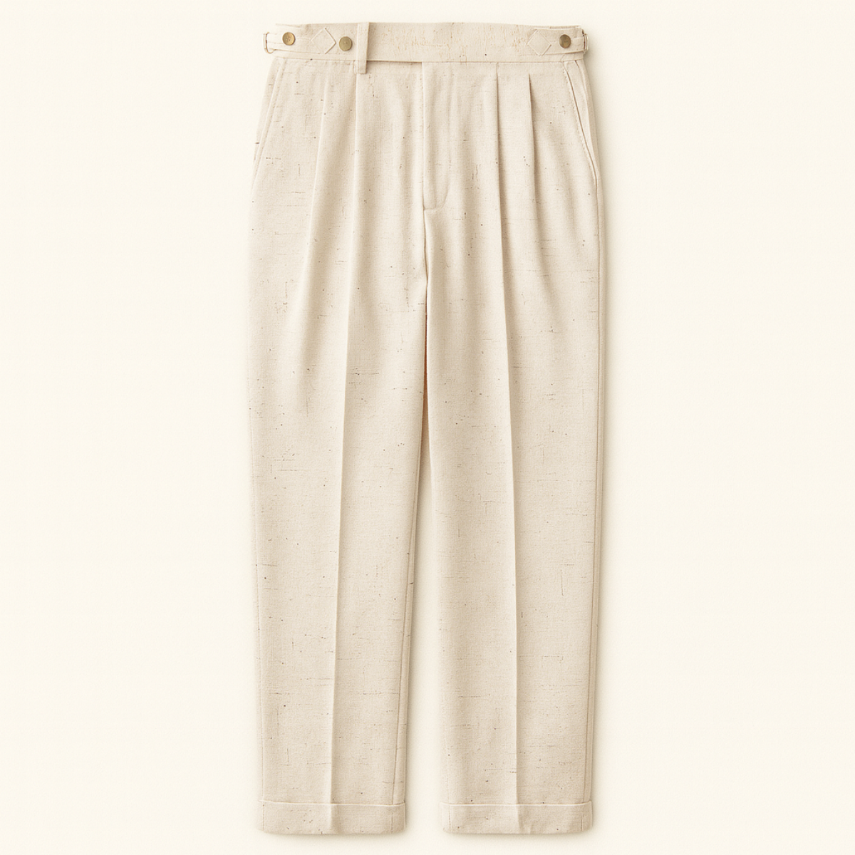 Relaxed Fit Beige Mens Smart Casual Trousers - OutfitLondon