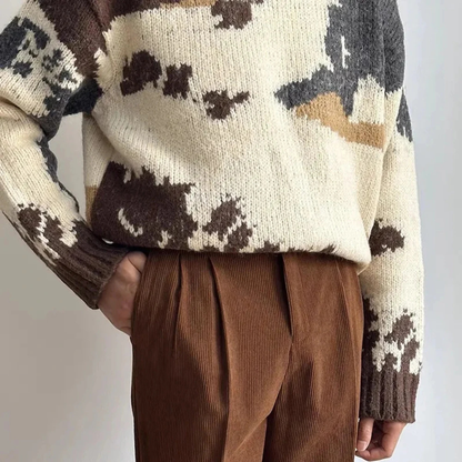 Classic Men's Corduroy High Waisted Trousers