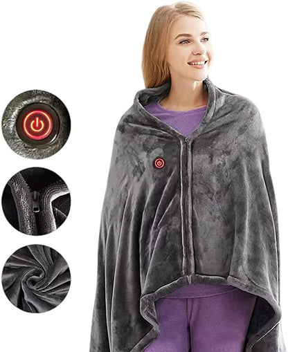 Electric Heating Plush Blanket-USB Heating Warm Shawl