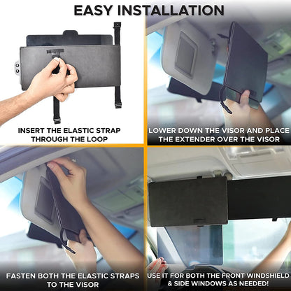 Polarized Sun Visor Extender for Car – Anti-Glare Windshield Sunshade