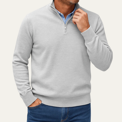 Men's Classic Quarter Zip Knitted Jumper Sweater