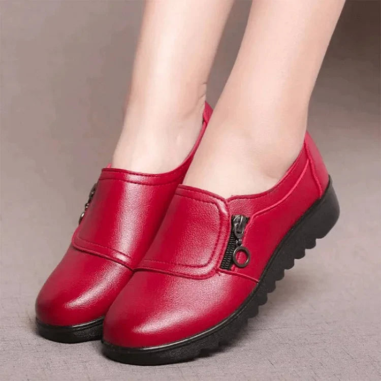 Soft Leather Slip On Loafers for Women