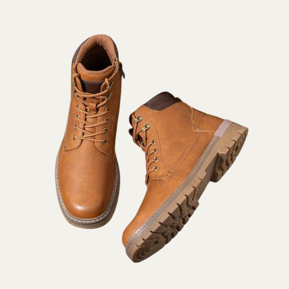 Tough Tactical Lace Up Ankle Boots with Rubber Sole