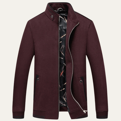 Classic Mens Wool Zip Up Coat