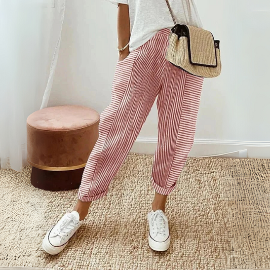 Casual Chic Striped Wide Leg Pants - OutfitLondon