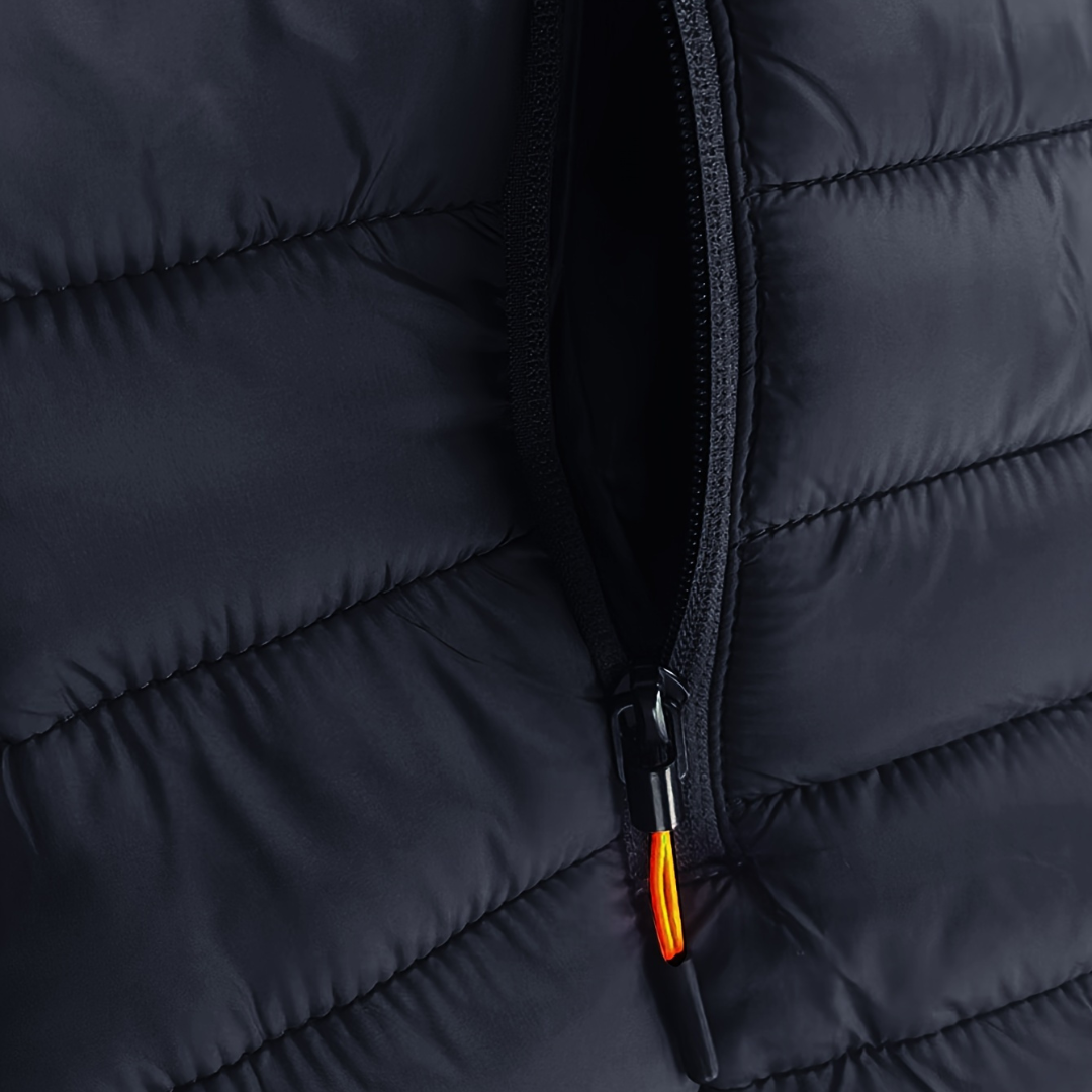 Warm Puffer Coat for Men with High Collar
