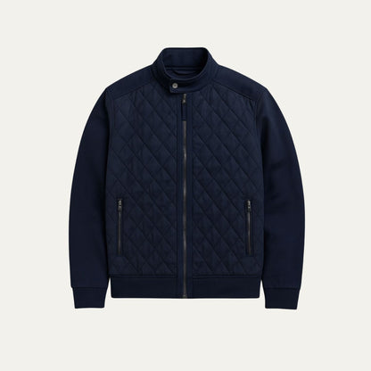 Classic Navy Quilted Mens Jacket - OutfitLondon