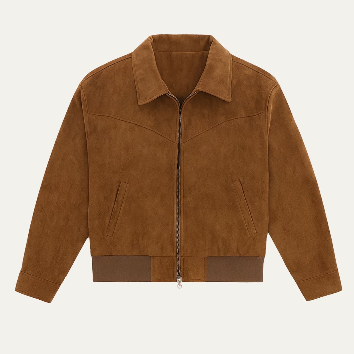 Premium Suede Leather Bomber Jacket for Men - OutfitLondon
