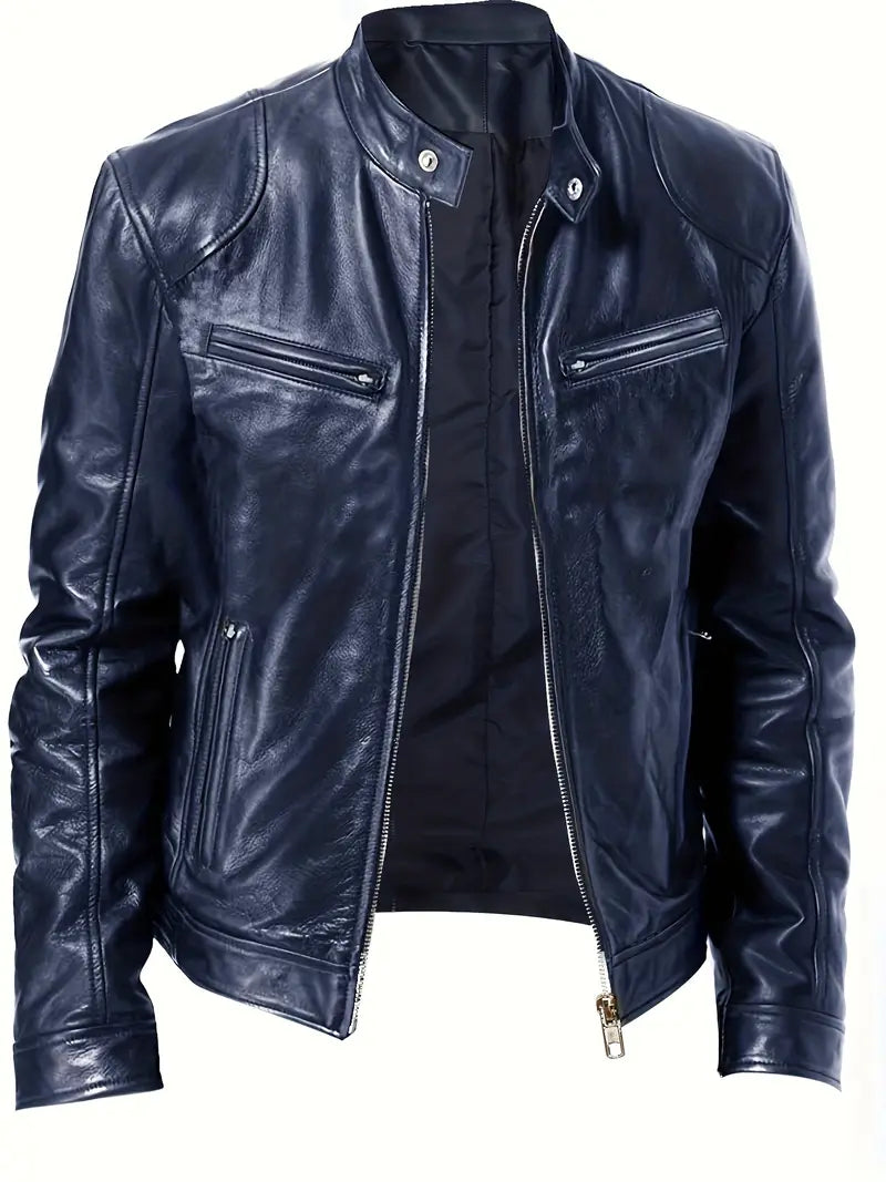 Men's Leather Look Motorcycle Jacket