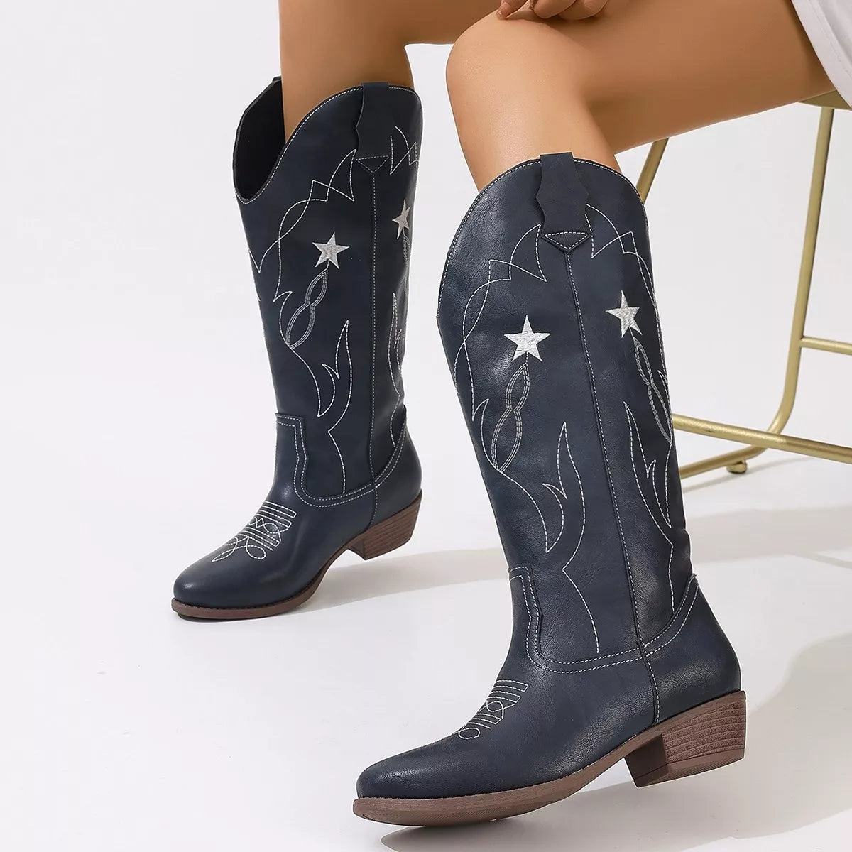 Tough Western Stitched Cowboy Boots