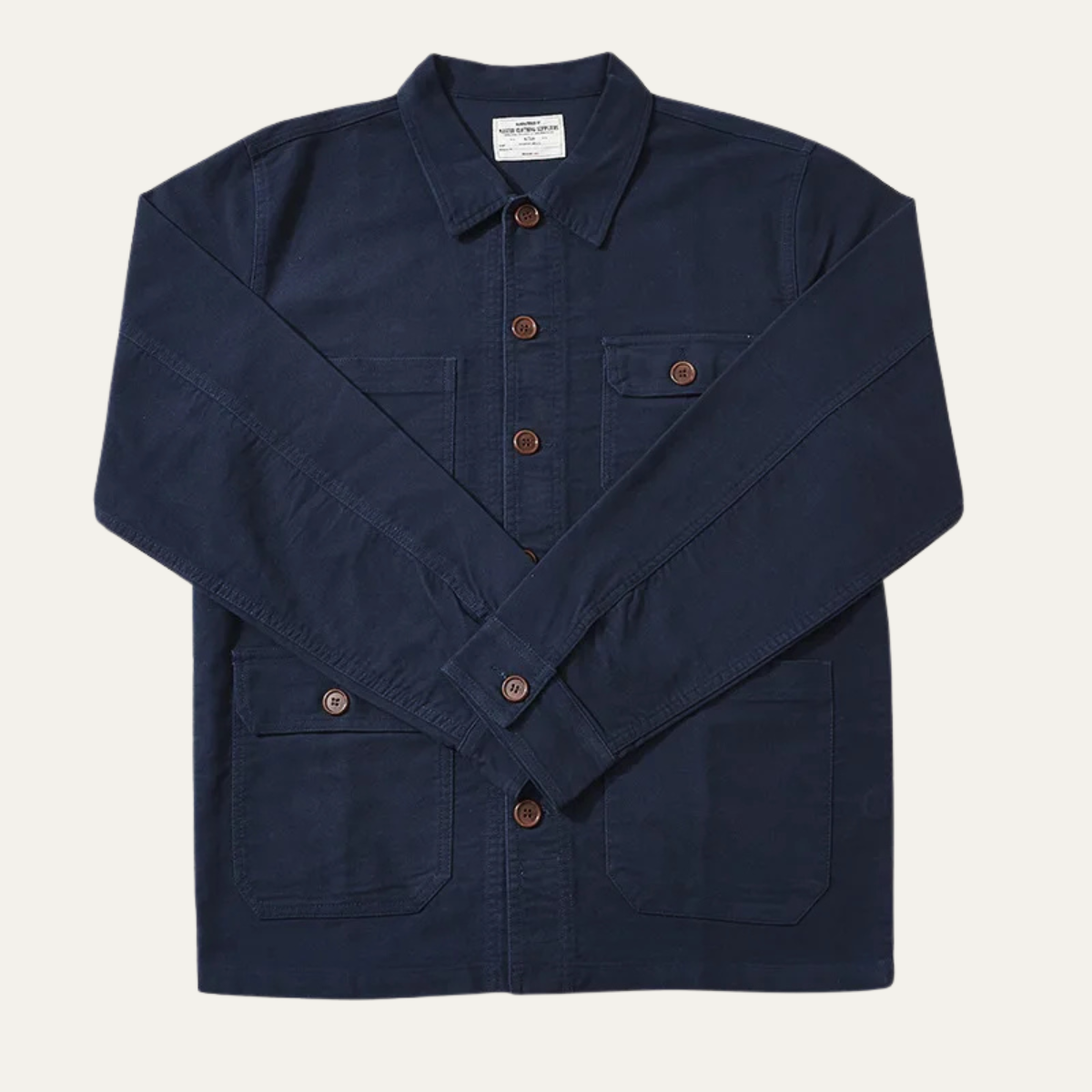 Durable Men's Cotton Work Jacket with Multiple Pockets