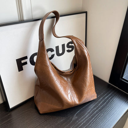 Women's Classic Leather Large Shoulder Bag
