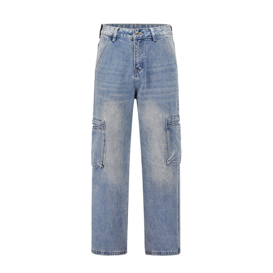 Men's Casual Denim Cargo Jeans