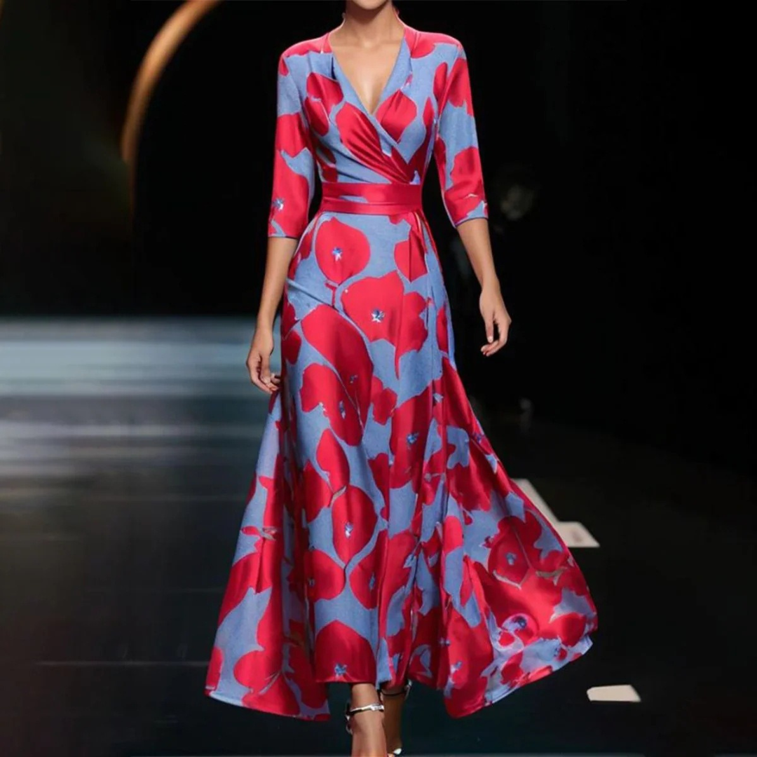 Chic Floral Pattern Women's Dress - OutfitLondon