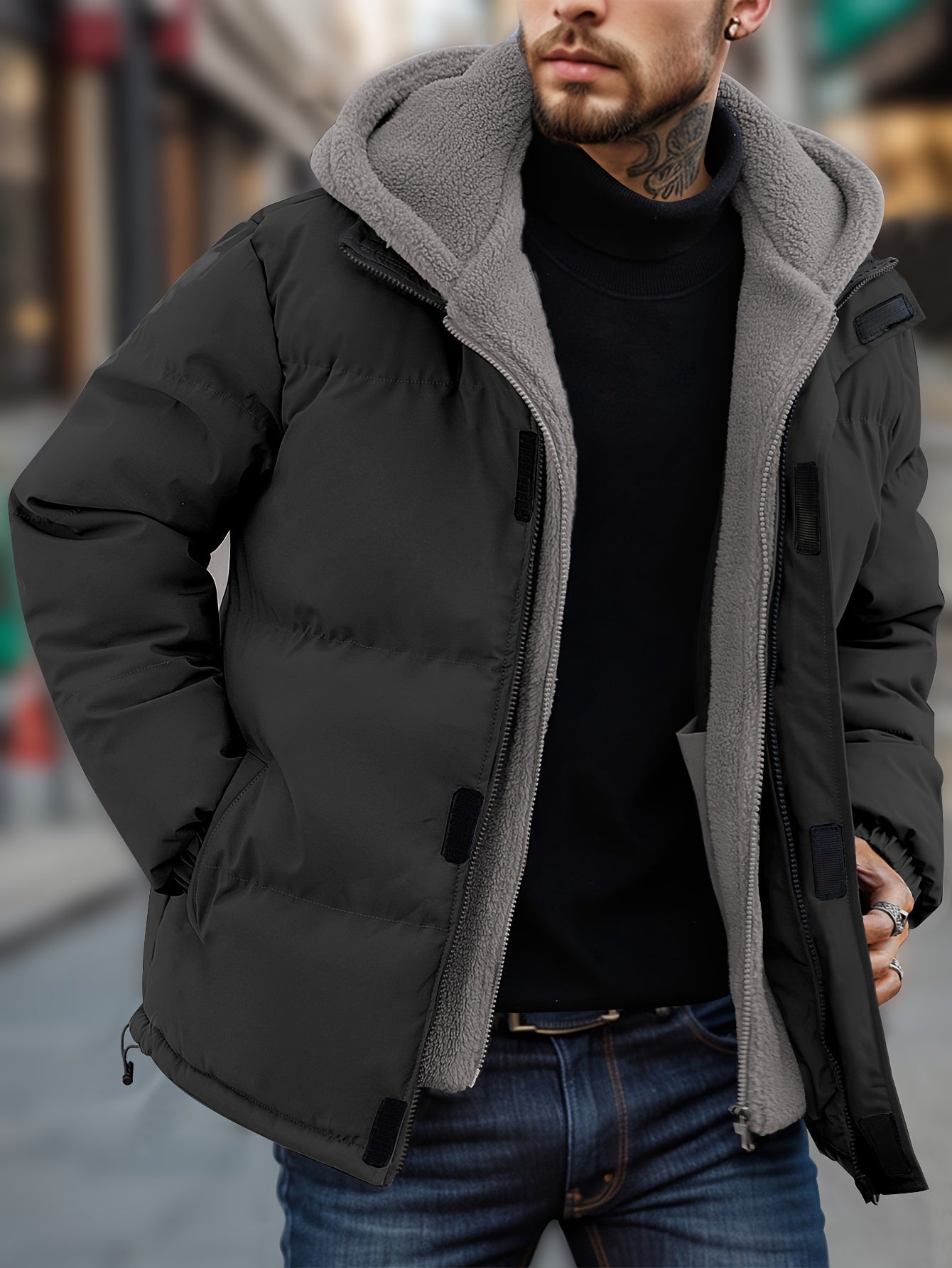 Warm Insulated Mens Puffer Coat - OutfitLondon