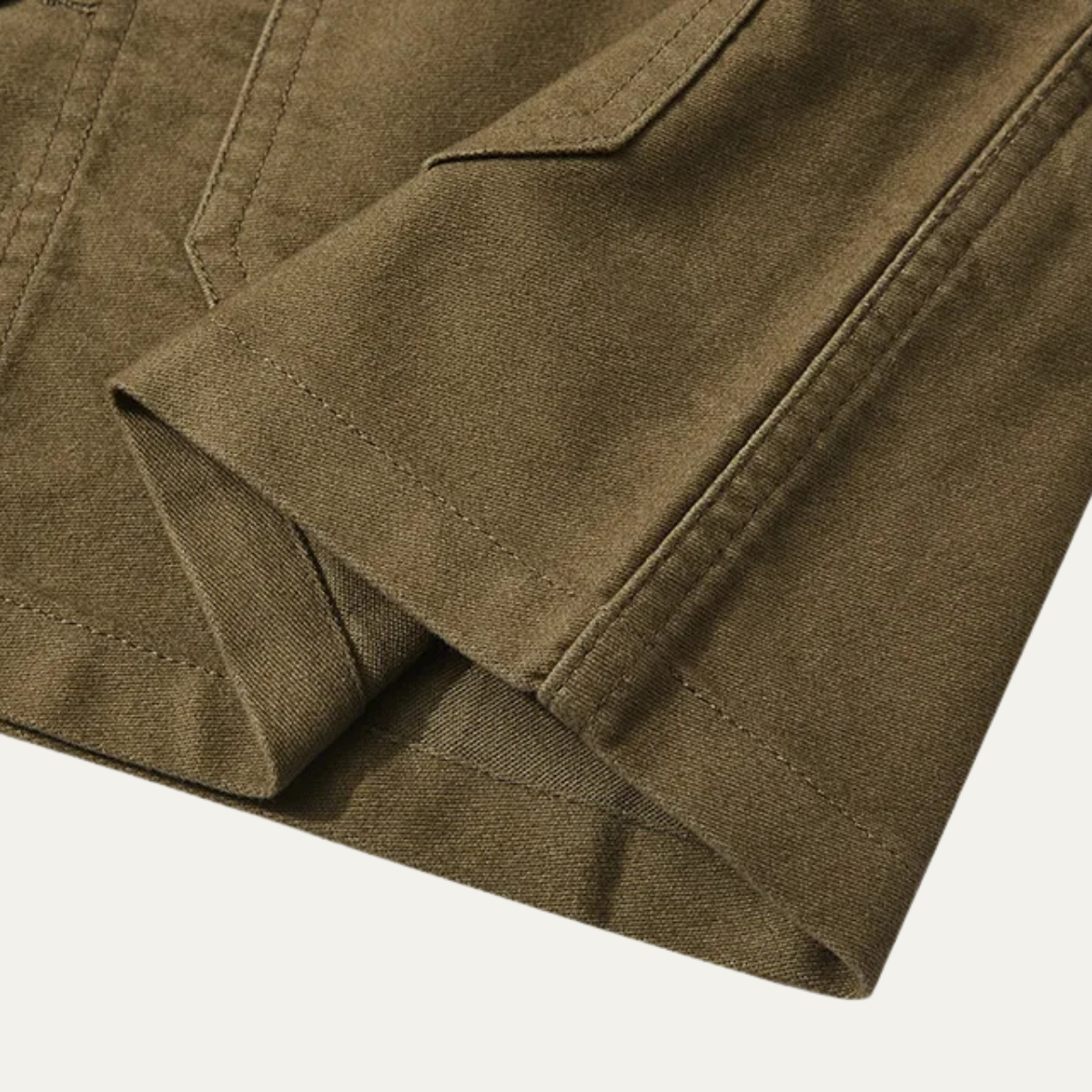 Durable Men's Cotton Work Jacket with Multiple Pockets
