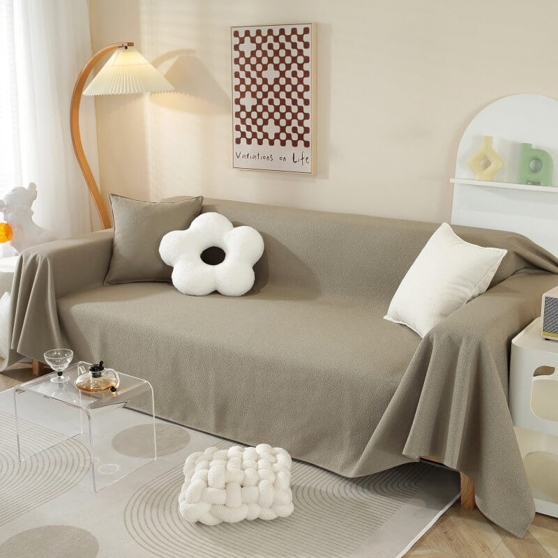 Soft Thick Chenille Couch Throw Cover , Couch Cushion Cover Dog Furniture Protector for Living Room