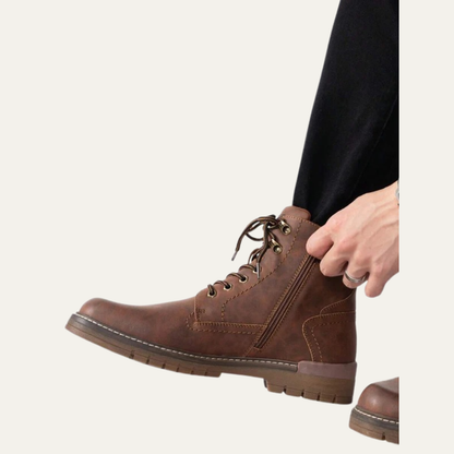 Tough Tactical Lace Up Ankle Boots with Rubber Sole