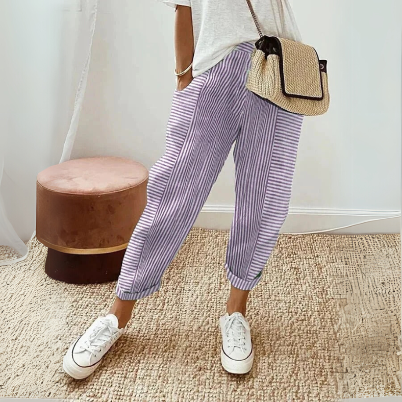 Casual Chic Striped Wide Leg Pants