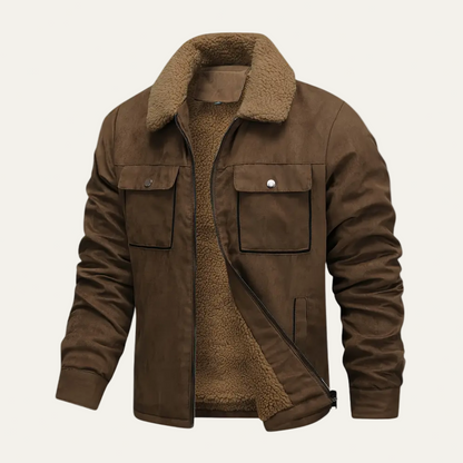 Warm Fake Fur Zip Up Tactical Jacket
