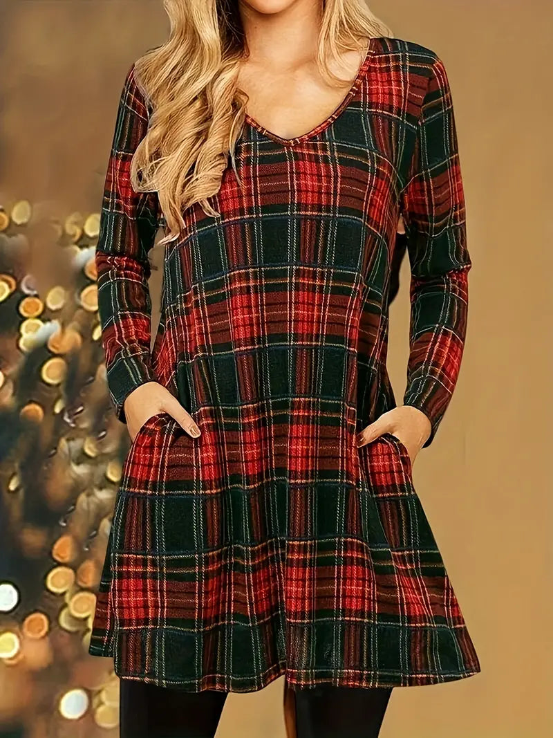 Comfortable Summer V-Neck Dress for Ladies - OutfitLondon