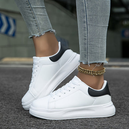 White Orthopedic Leather Sneakers for Women